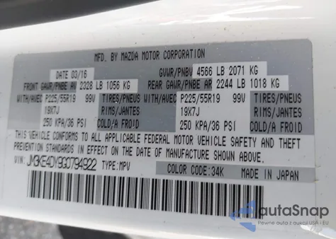 2016 Mazda Cx-5 Grand Touring from USA, damaged, VIN JM3KE4DY9G0794922